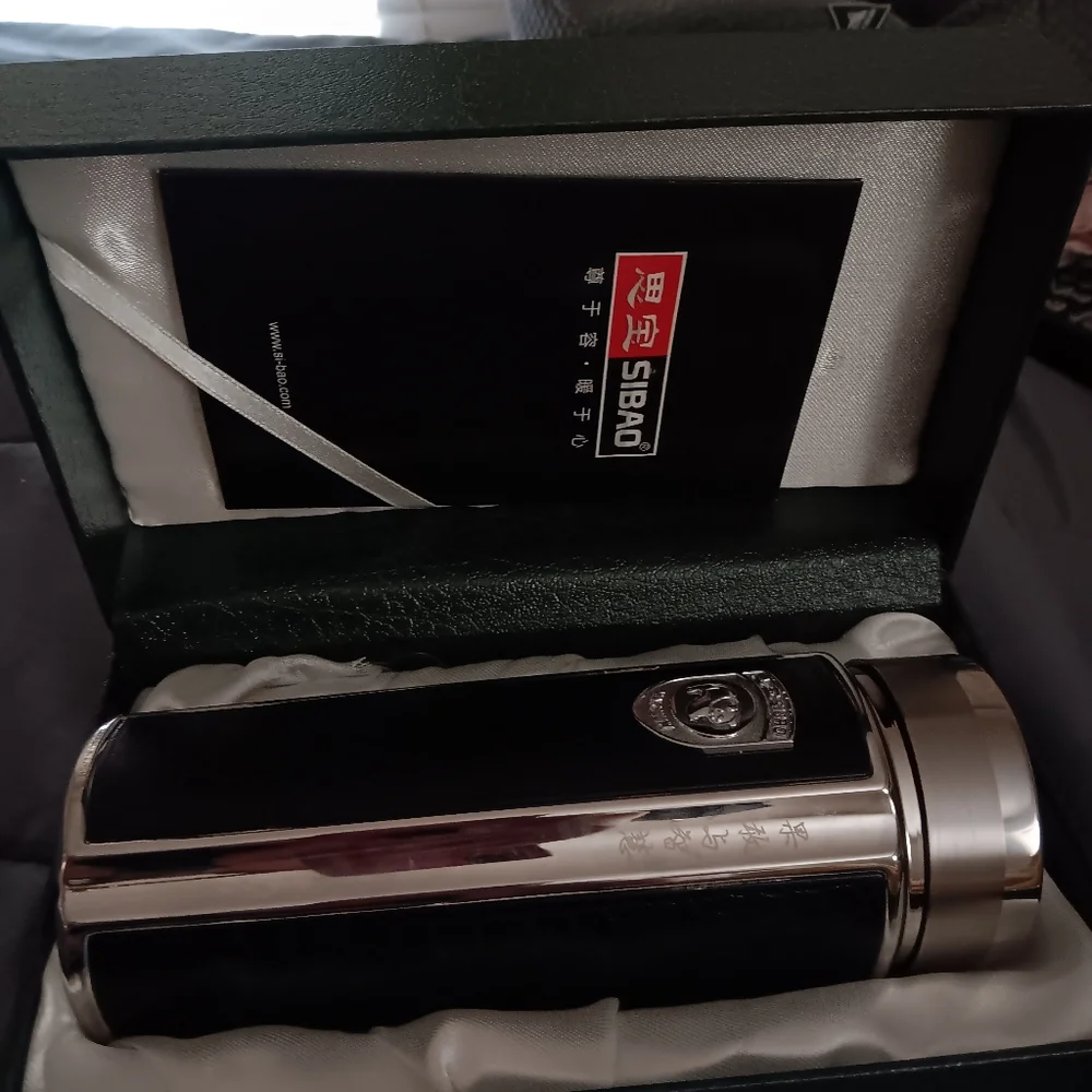 Sterling Silver 999 Inner Bladder Leather Insulation Filter Cup High-end Busines - Picture 7 of 11